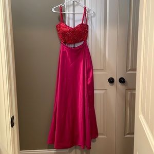 Stunning red two piece skirt/top combo